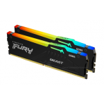 Kingston FURY Beast RGB - DDR5 - kit - 16 GB: 2 x 8 GB - DIMM 288-PIN - 5600 MHz / PC5-44800 - CL36 - 1.25 V - senza buffer - on-die ECC - nero